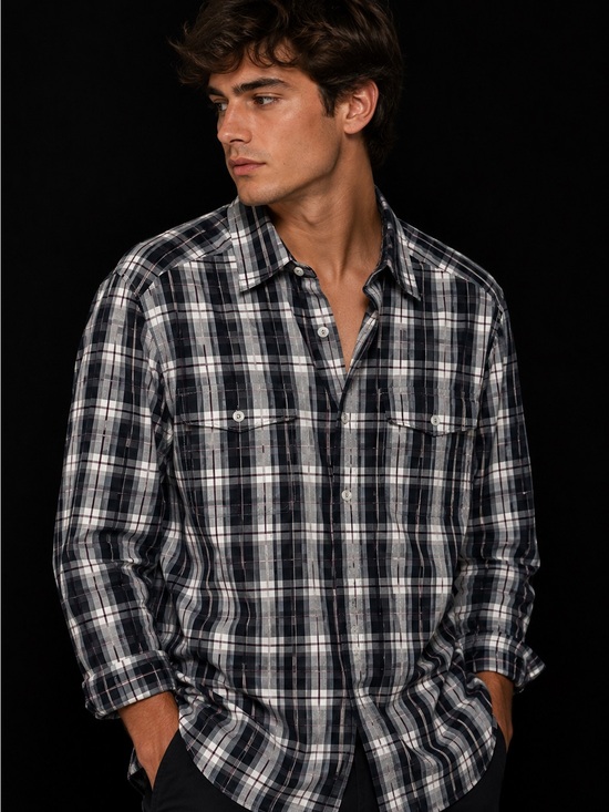Kenneth Cole New York Other - Kenneth Cole New York Black and White Plaid Button-Down Shirt